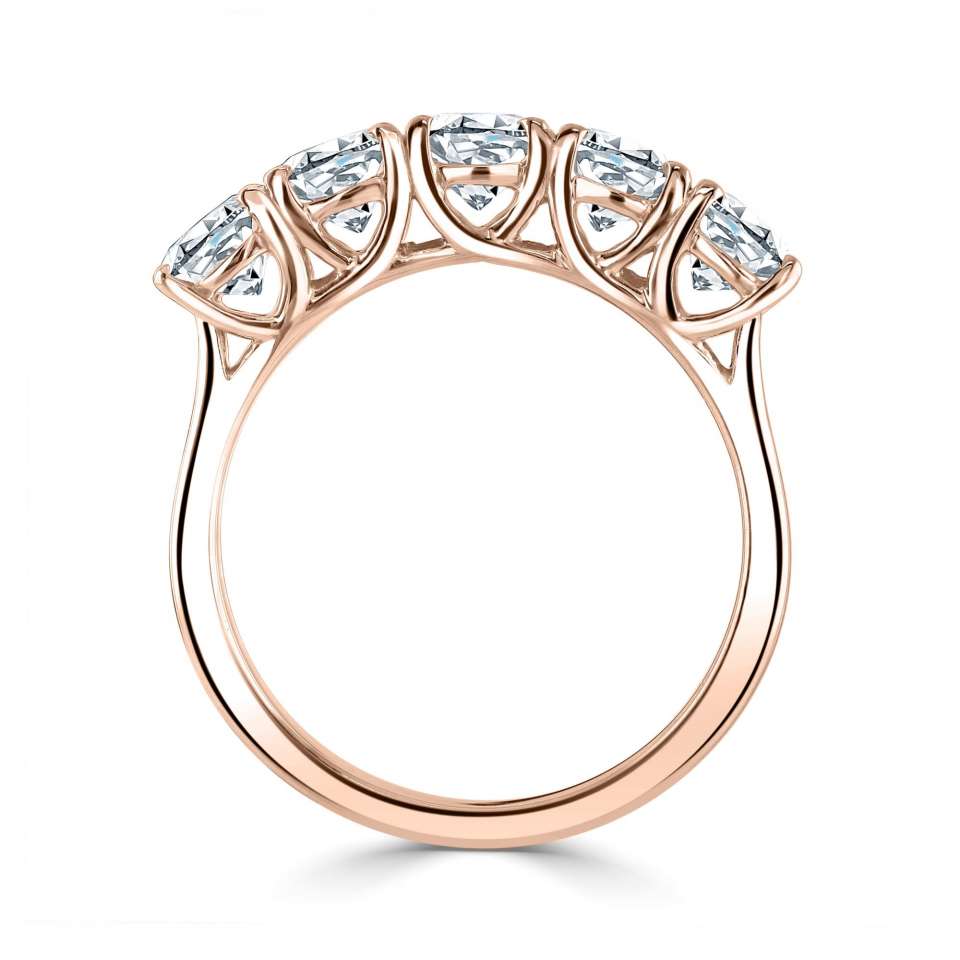 1.25ctw Round Brilliant Cut Lab Grown Diamond Five Stone Ring, D/E colour / VS clarity