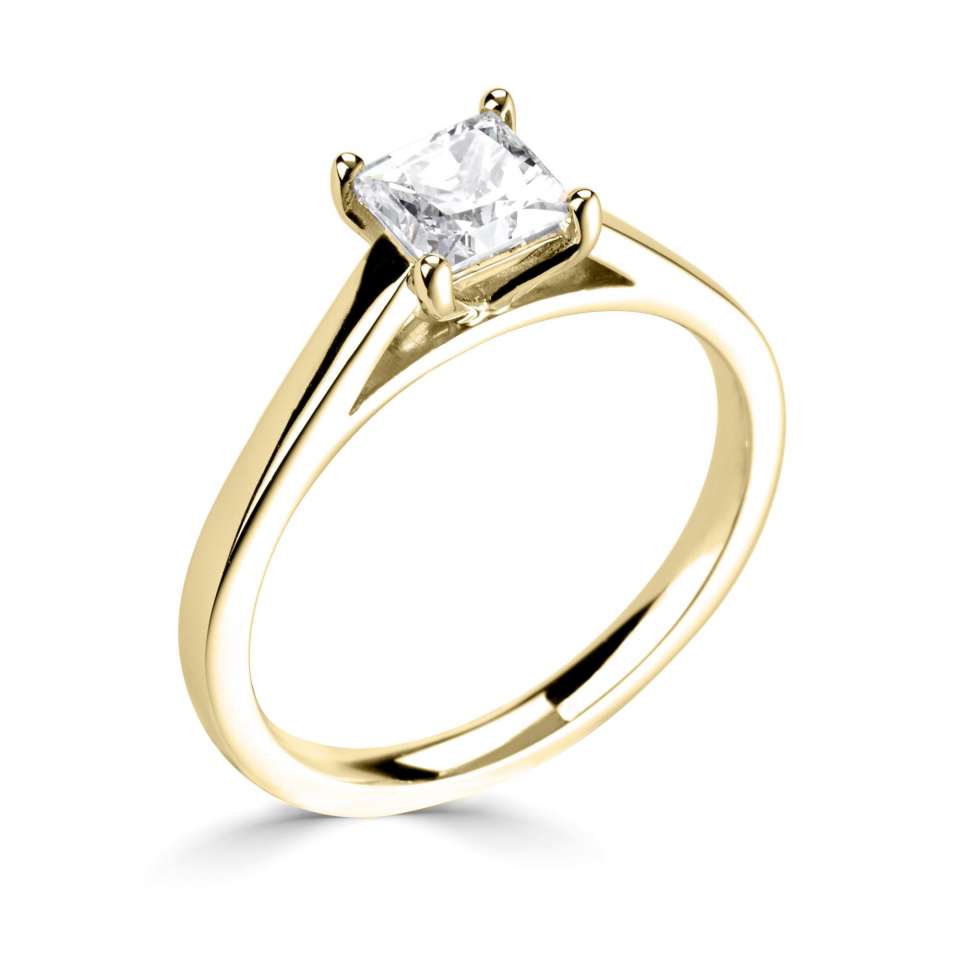 2.00ct + Princess Cut Lab Grown Diamond Solitaire Engagement Ring, at least F colour / VVS clarity