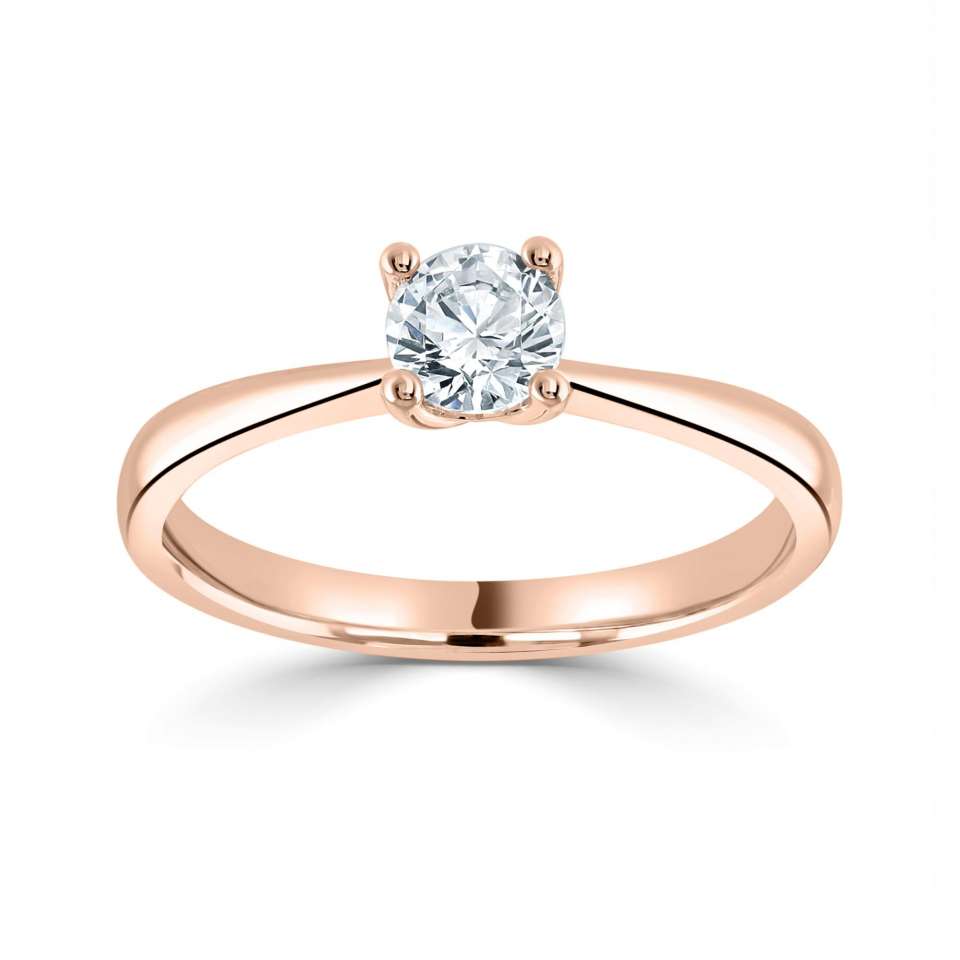 1.00ct + Round Brilliant Lab Grown Diamond Solitaire Engagement Ring, at least F colour / VVS clarity