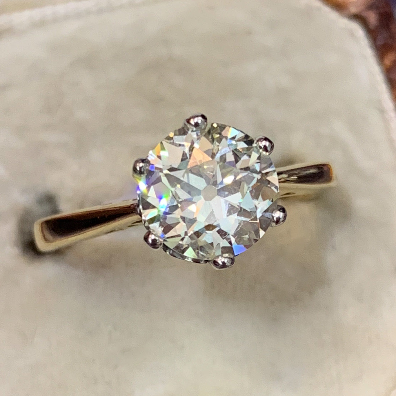 Heritage 2.00ct + Old Cut Lab Grown Diamond Solitaire Engagement Ring, at least F colour / VS clarity