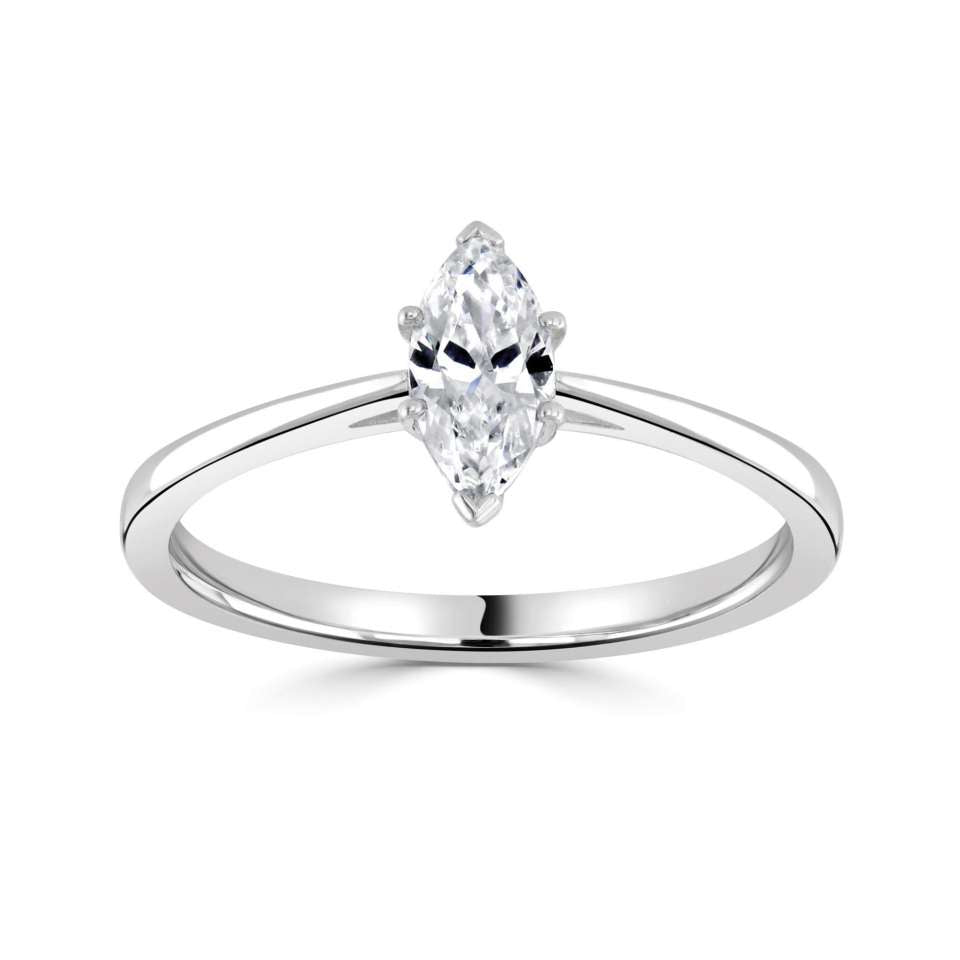 1.00ct + Marquise Cut Lab Grown Diamond Solitaire Engagement Ring, D Colour / IF Clarity