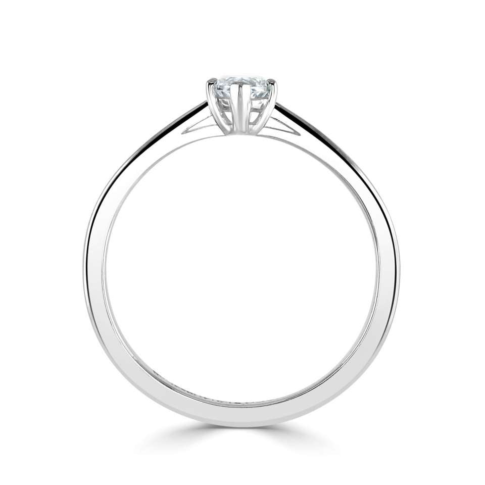 0.50ct Marquise Cut Lab Grown Diamond Solitaire Engagement Ring in Sterling Silver