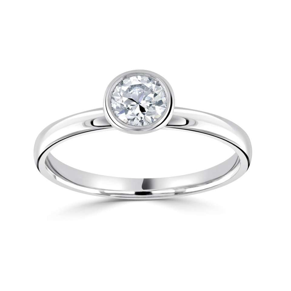 1.00ct + Round Brilliant Lab Grown Diamond Solitaire Engagement Ring, at least F Colour / VVS Clarity
