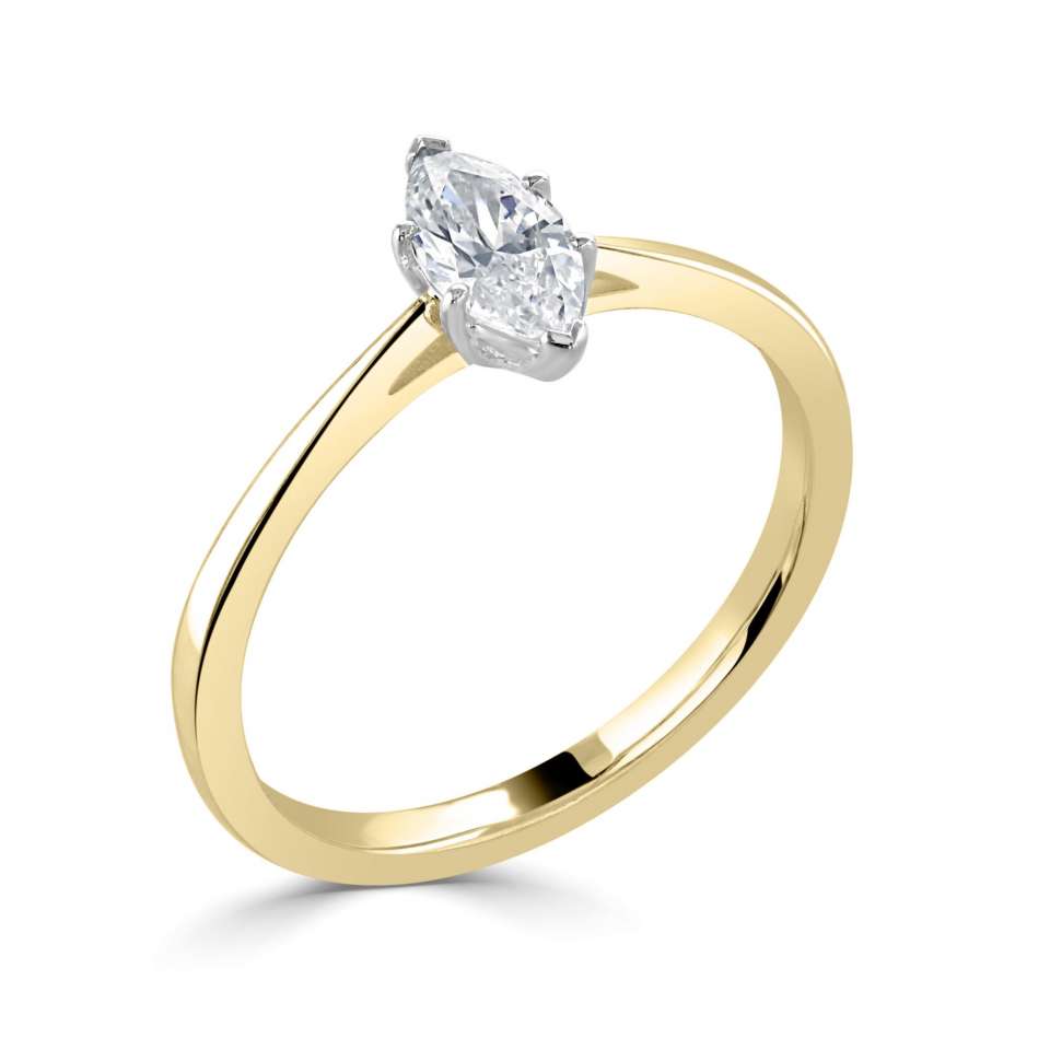 1.50ct + Marquise Cut Lab Grown Diamond Solitaire Engagement Ring, at least F colour / VVS clarity