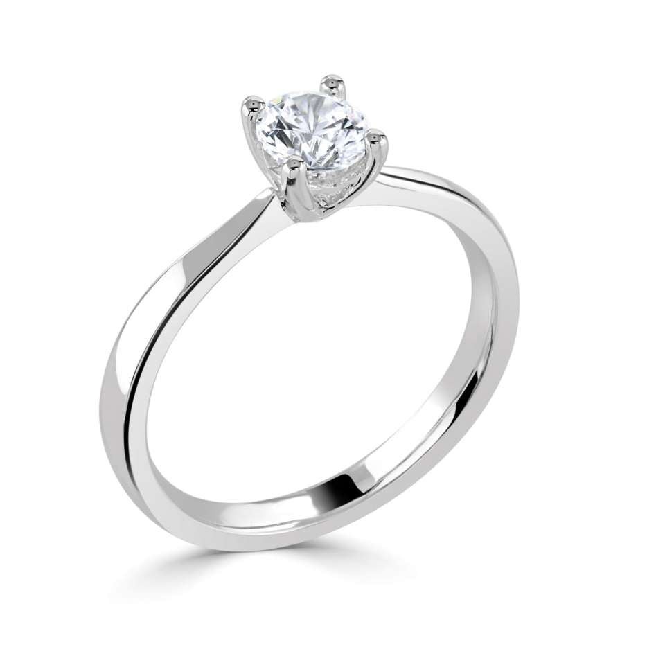 0.50ct Round Brilliant Lab Grown Diamond Solitaire Engagement Ring in Sterling Silver