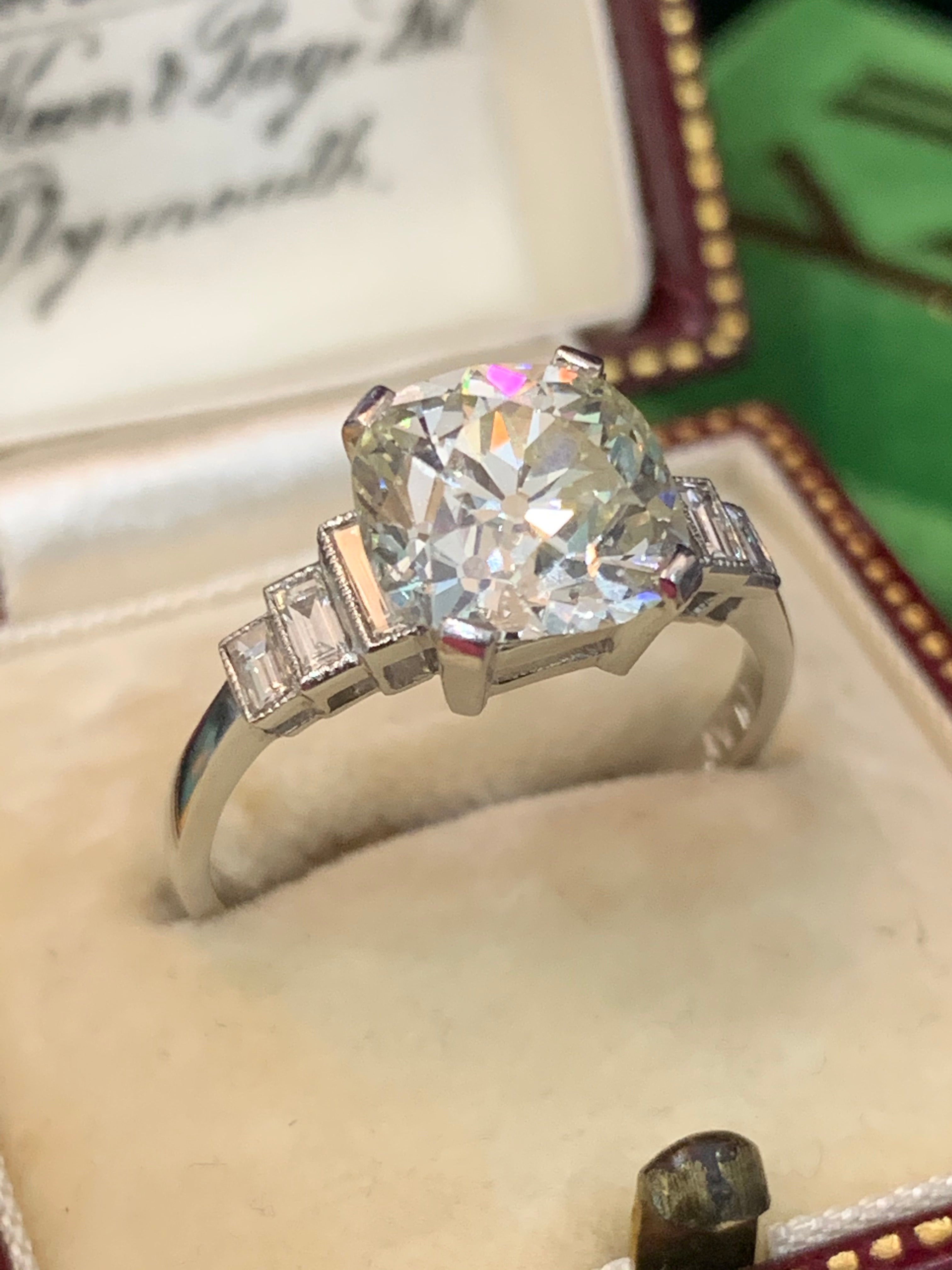 Heritage 3.00ct + Old Cut Lab Grown Diamond Solitaire Engagement Ring, at least F colour / VS clarity