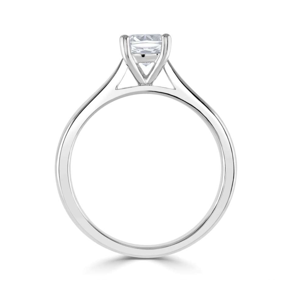 1.00ct + Cushion Cut Lab Grown Diamond Solitaire Engagement Ring, D Colour / IF Clarity
