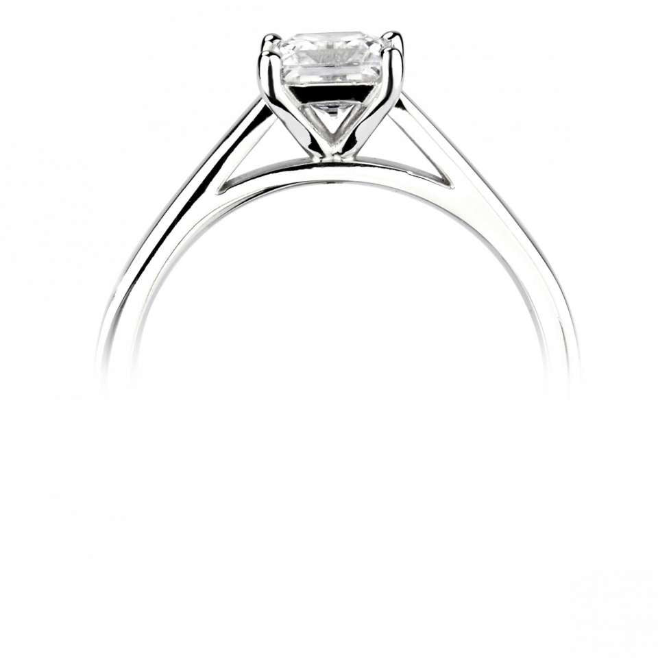 0.50ct Princess Cut Lab Grown Diamond Solitaire Engagement Ring in Sterling Silver