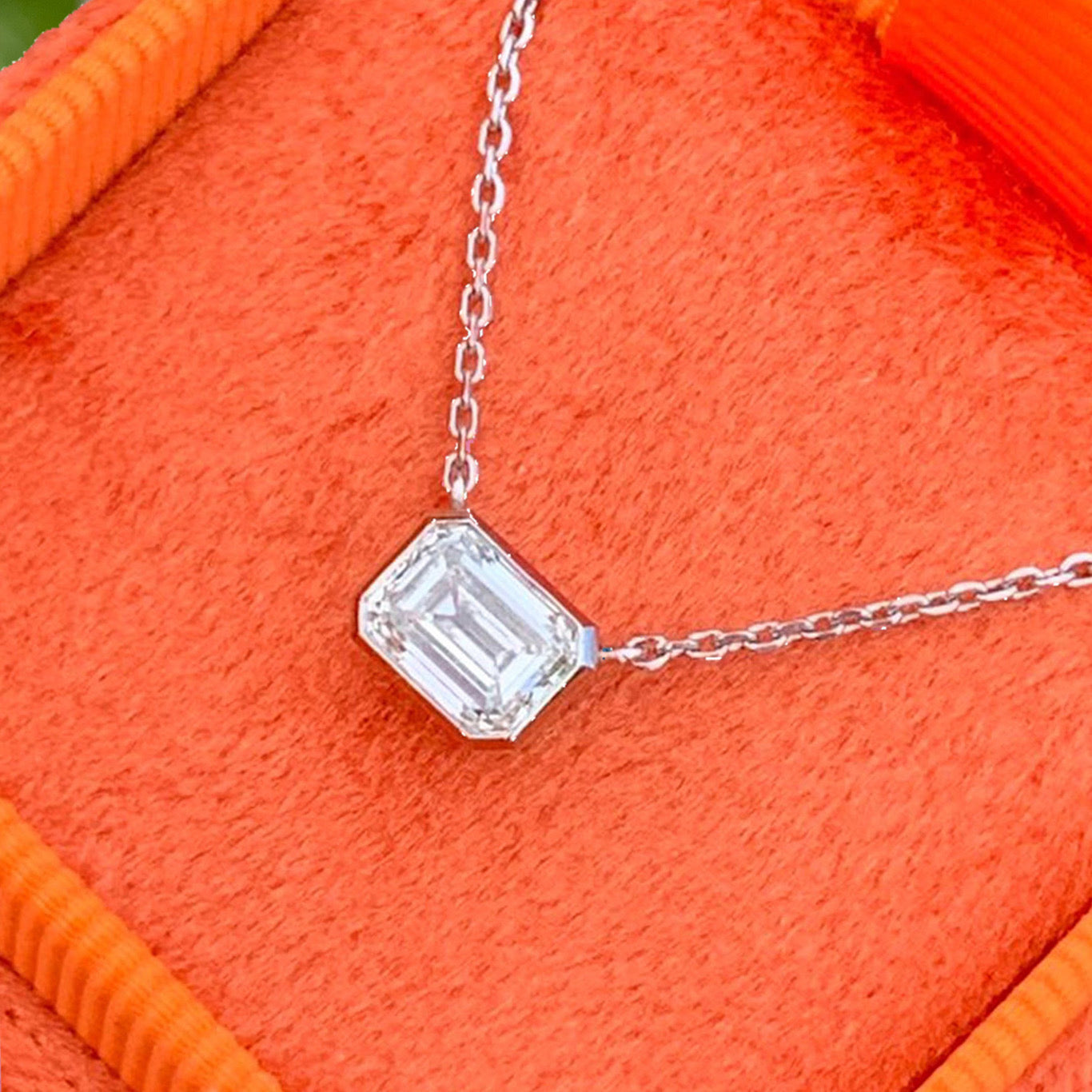 Heritage 2.00ct + Emerald Cut Lab Grown Diamond Solitaire Pendant Necklace, at least F colour / VVS clarity