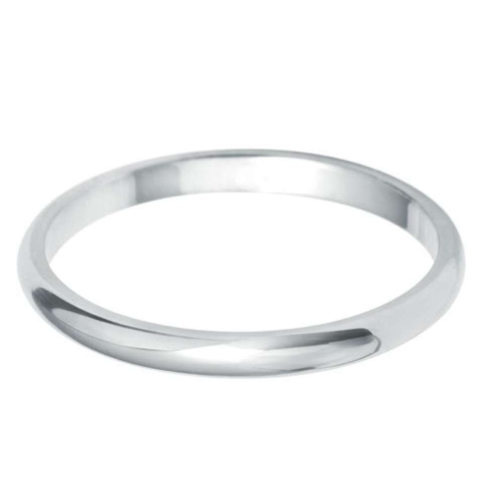 Fine D Shape Wedding Band in 9ct Gold - 2mm
